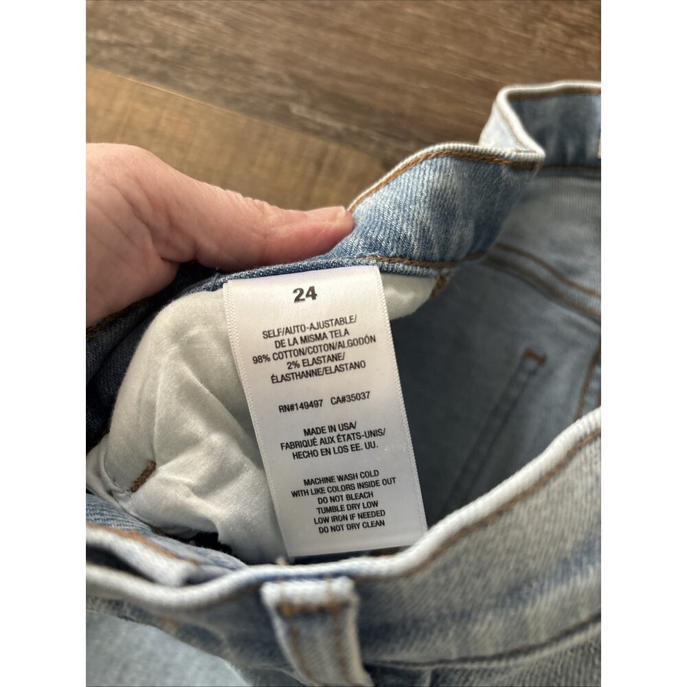 Favorite Daughter Jeans Straight Distressed 24‎ Waist High Rise Light Wash - Picture 3 of 9